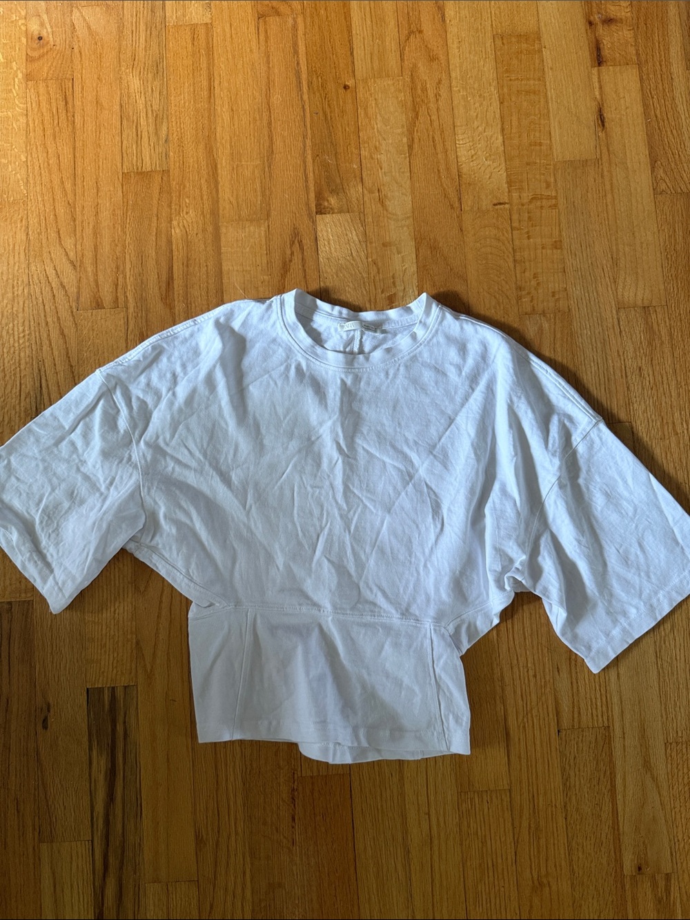 Zara white cinch tee